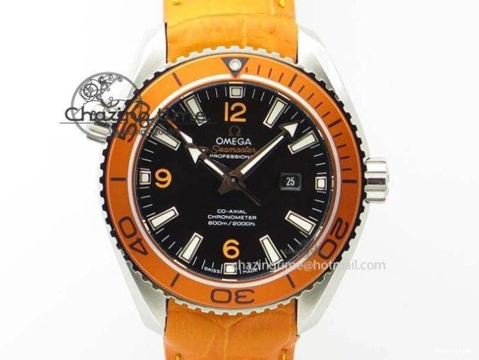 0427 Planet Ocean 45mm GMT DLC JHF Best Edition Black Dial On Rubber Strap A Durable 8194